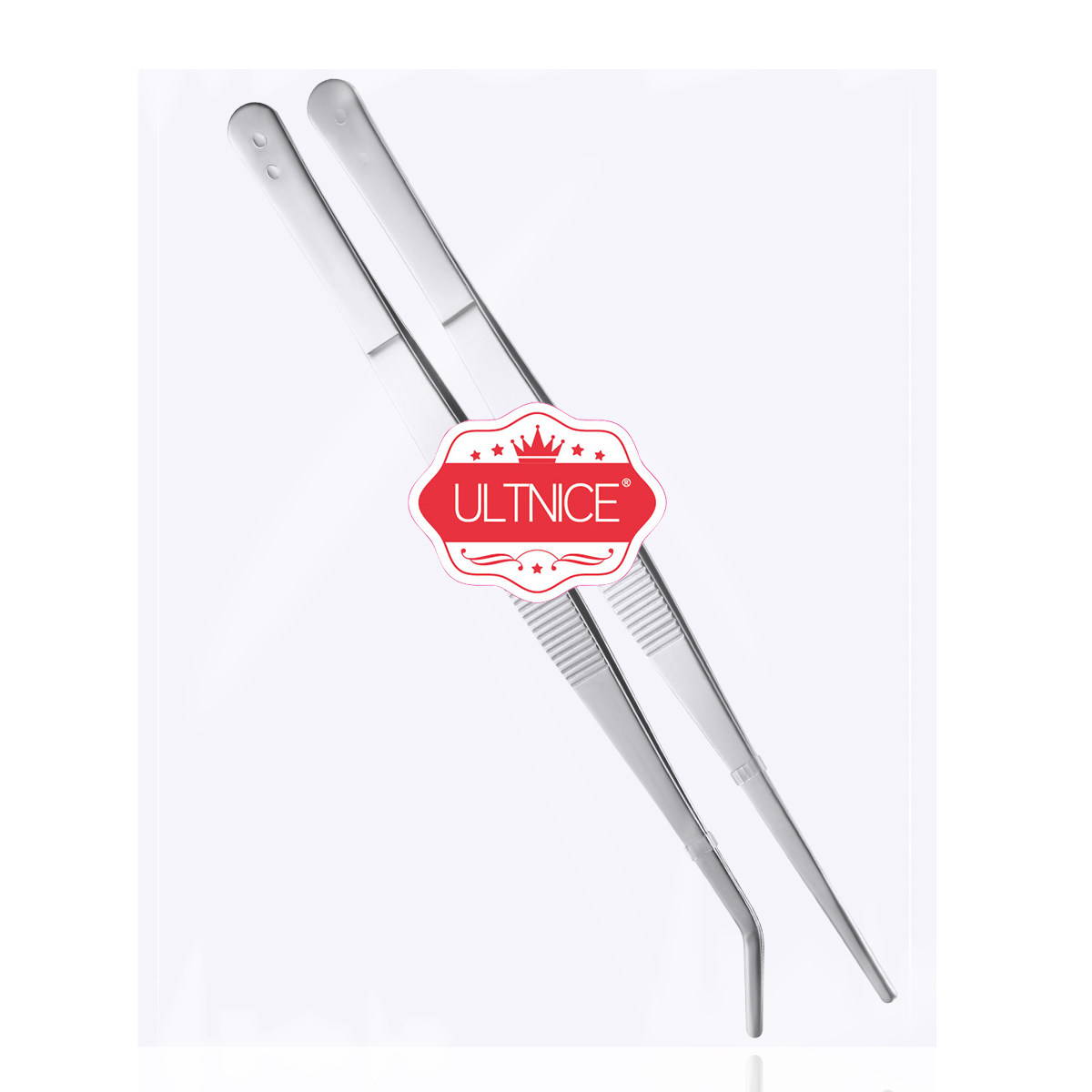 Feeding Tong Stainless - 2 pinces en acier inoxydable argentées