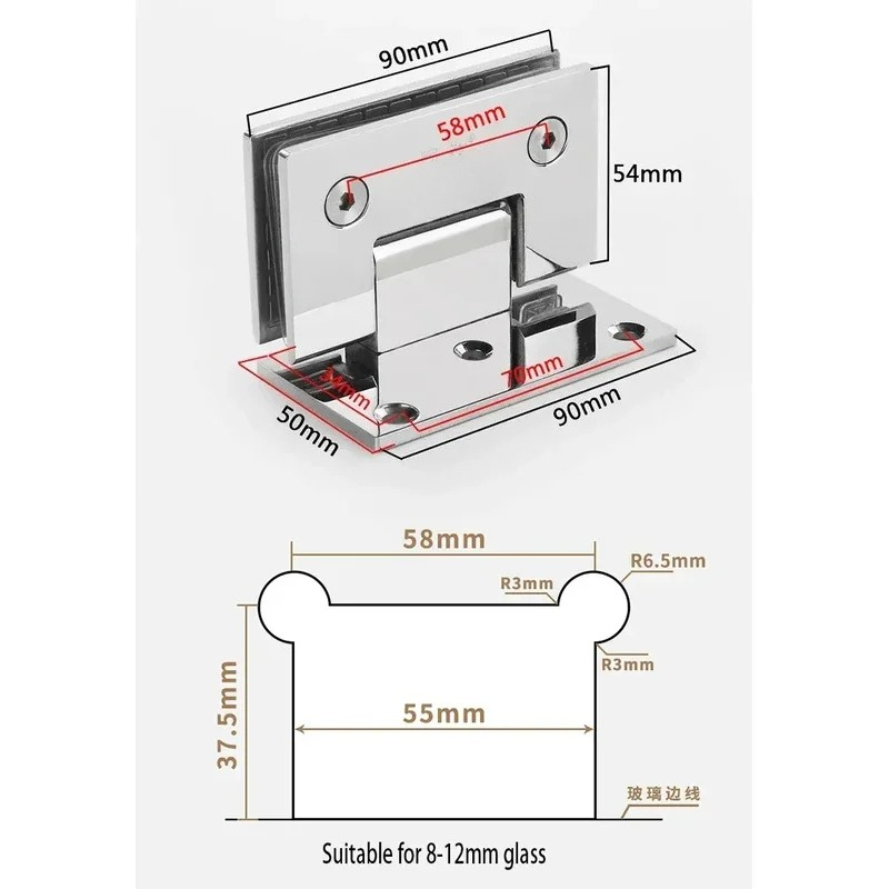 Clip de fixation pour porte de - Glass Door Hinge avis et prix